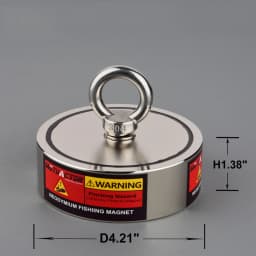 Jumbo Size Two Side Fishing Magnet Set Deep Sea Detecting Magnets Combined 2000lbs Magnet Salvage Magnetic Material 15M Rope