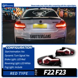 AKD Tail Lamp for BMW F22 F23 F87 LED Tail Light 2014-2019 M2C 220i 225i Rear Fog Brake Turn Signal Automotive Accessories