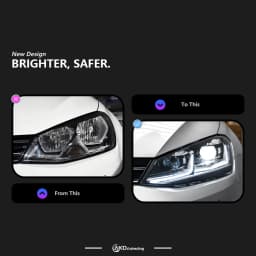 Car Lights for Golf 7 2013-2017 MK7 LED Auto Headlight Assembly and Front Grill Upgrade Dynamic Bifocal Lens LHD RHD Accessories