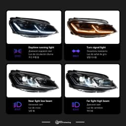 Car Lights for Golf 7 2013-2017 MK7 LED Auto Headlight Assembly and Front Grill Upgrade Dynamic Bifocal Lens LHD RHD Accessories