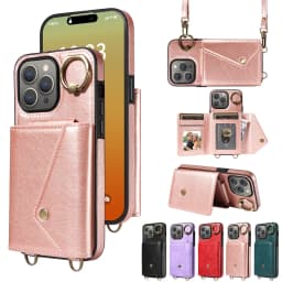 for iPhone 15 14 13 12 11 Pro Max XR X XS Max Phone Case, Wallet Case for Women Men with 6 Card Holder Zipper PU Leather Cover
