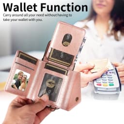 for iPhone 15 14 13 12 11 Pro Max XR X XS Max Phone Case, Wallet Case for Women Men with 6 Card Holder Zipper PU Leather Cover