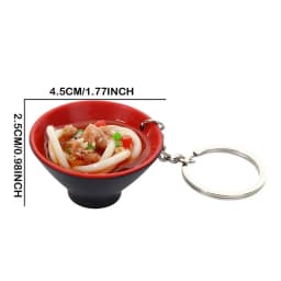 New One Bowl Noodle Keychain Creative Fashion Simulation Food PVC Noodle Model Car Bag Mobile Phone Pendant Ornaments Gift Women