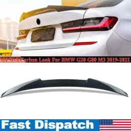 M4 Type Carbon Look Rear Trunk Spoiler Wing Lip For BMW G20 3 Series 330i 19-22