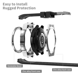 Modification Kit Case For Samsung Galaxy Watch6 Classic 47mm 43mm Stainles Steel Metal Strap Bracelet Galaxy6Classic Rubber Band