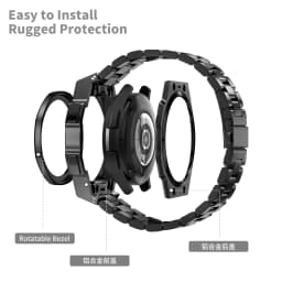 Modification Kit Case For Samsung Galaxy Watch6 Classic 47mm 43mm Stainles Steel Metal Strap Bracelet Galaxy6Classic Rubber Band
