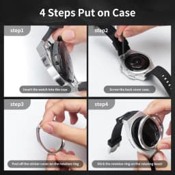 Modification Kit Case For Samsung Galaxy Watch6 Classic 47mm 43mm Stainles Steel Metal Strap Bracelet Galaxy6Classic Rubber Band