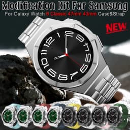 Modification Kit Case For Samsung Galaxy Watch6 Classic 47mm 43mm Stainles Steel Metal Strap Bracelet Galaxy6Classic Rubber Band
