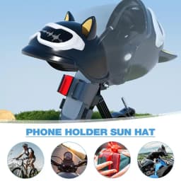 2023 Car Mobile Phone Holder Sun Hat Mini Hat for Cell Phone with Cute Ear Phone SunShade Waterproof Motorcycle Bracket Umbrella