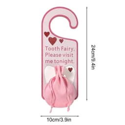 Tooth Fairy Door Hanger Acrylic Tooth Fairy Door with Money Holder Under Pillow Pouch and Box for Lost Teeth Kids Gift for Boys