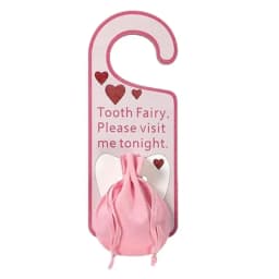 Tooth Fairy Door Hanger Acrylic Tooth Fairy Door with Money Holder Under Pillow Pouch and Box for Lost Teeth Kids Gift for Boys