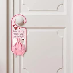 Tooth Fairy Door Hanger Acrylic Tooth Fairy Door with Money Holder Under Pillow Pouch and Box for Lost Teeth Kids Gift for Boys