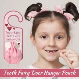Tooth Fairy Door Hanger Acrylic Tooth Fairy Door with Money Holder Under Pillow Pouch and Box for Lost Teeth Kids Gift for Boys