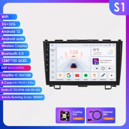 Hizpo Android Car Radio for Honda CR-V 3 RE CRV 2007-2011 Multimedia Video Player 2 Din Navigation GPS Carplay Head Unit Stereo