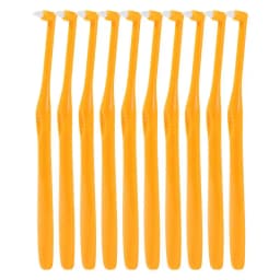 Trim Toothbrush 10pcs Orthodontic Tuft Toothbrush Rounded Brush Head Teeth Cleaning Tools For Irregular Teeth Someone Wearing