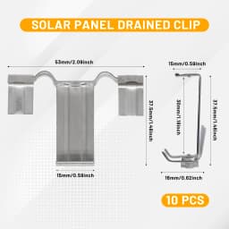 Solar Panel Drainage Clips Upgraded Stainless Steel Roof Solar Panel Frame Cleaning Clip Photovoltaic Panel Auto Remove Water