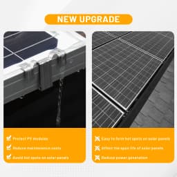 Solar Panel Drainage Clips Upgraded Stainless Steel Roof Solar Panel Frame Cleaning Clip Photovoltaic Panel Auto Remove Water