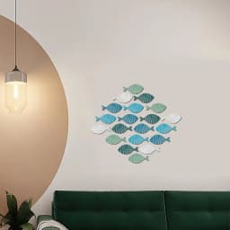 Wooden Fish Wall Decor 20-Piece Beach Wall Decor Nautical Wall Sculpture Funny Nautical Wall Decor Ocean Theme Decor For