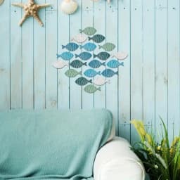 Wooden Fish Wall Decor 20-Piece Beach Wall Decor Nautical Wall Sculpture Funny Nautical Wall Decor Ocean Theme Decor For