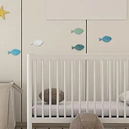 Wooden Fish Wall Decor 20-Piece Beach Wall Decor Nautical Wall Sculpture Funny Nautical Wall Decor Ocean Theme Decor For