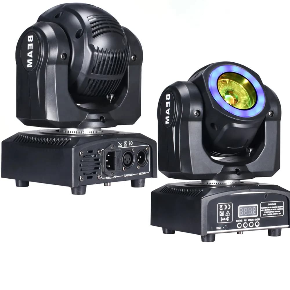Led 60W Beam Moving Mini With 12LED SMD5050 RGB 3in1 Halo Effect 60w  Led Wash Super Bright LED DJ Spot Light Dmx Control