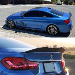 For BMW 4 Series F32 Coupe PSM Style Carbon Fiber Rear Spoiler Trunk Wing 2013-2019 430i 435i 440i Carbon Fiber Glossy Black