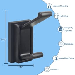 4PK Strong Magnetic Coat Hooks Rubber Coated Magnetic Hanger Mount Heavy Duty Metal Door Office Kitchen Refrigerator