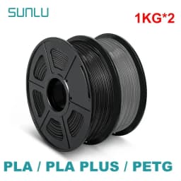 SUNLU 2KG 3D PLA/PETG/PLA PLUS/Clear Filament 1.75mm 2Roll 1KG 3D Printer Neatly Wound Filament for 3D Printer & 3D Pen