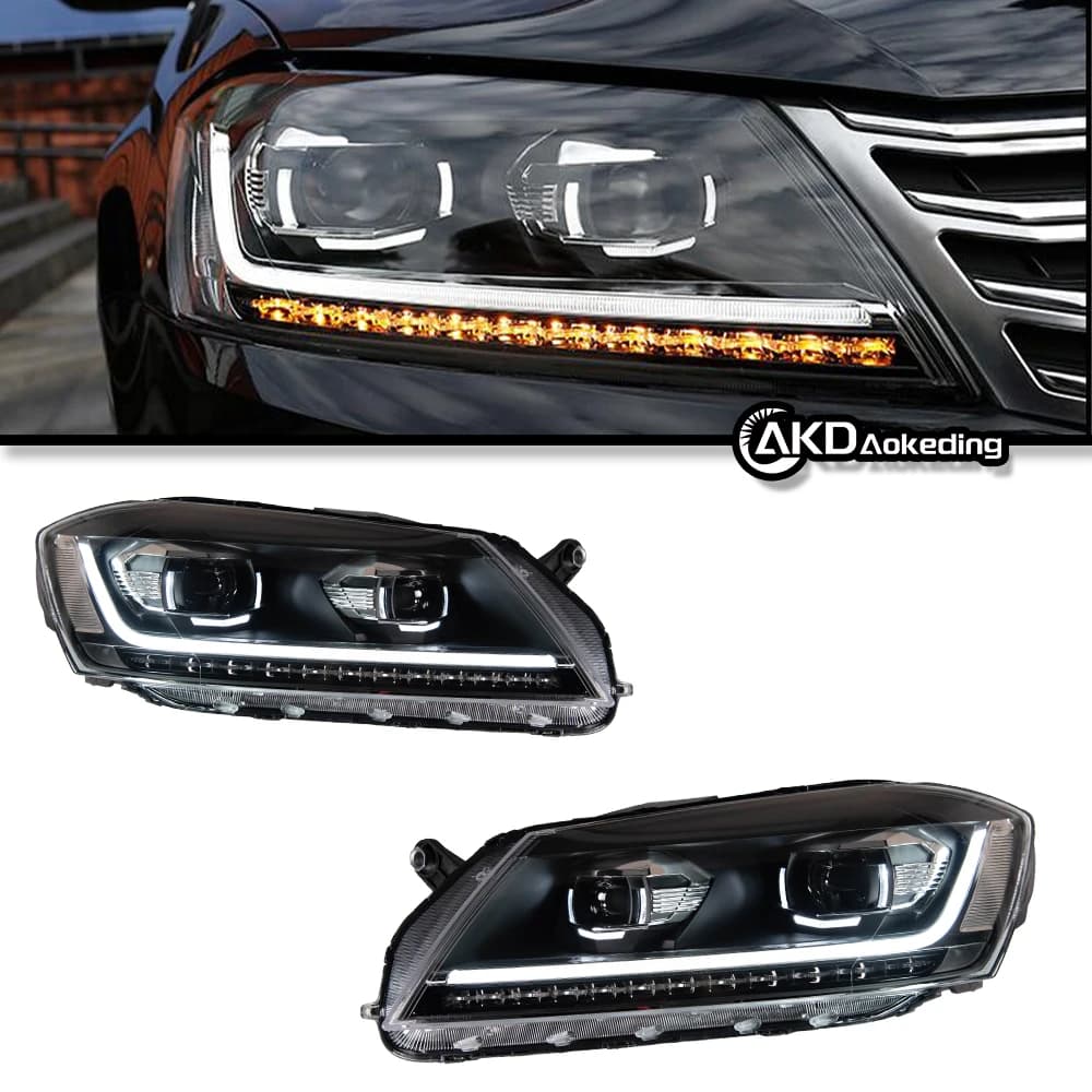 Auto Parts Headlights For Passat B7 EU Version 2011-2015 latest Styling LED DRL Dual Projector Car Accesorios Modified