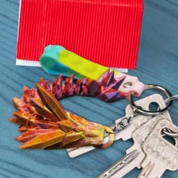 3D Printed Dragon Flexible Keychain 3d Printed Chinese Dragon Keychain Rainbow Pearlescent Colors Articulated Dragon Year
