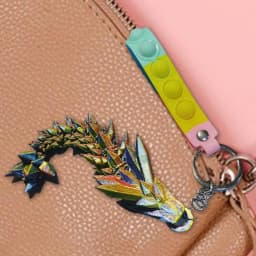 3D Printed Dragon Flexible Keychain 3d Printed Chinese Dragon Keychain Rainbow Pearlescent Colors Articulated Dragon Year