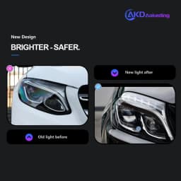AKD Head Lamp for Benz GLS GL166 LED Headlight 2016-2020 Headlights GLS DRL Turn Signal High Beam Angel Eye Projector Lens
