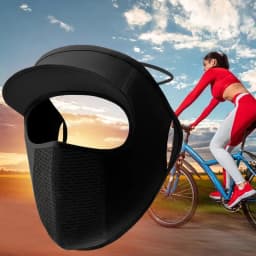 Face Cover For Sun Protection Sun Protection Face Cloth Breathable With Ear Loop And Brim Anti-UV Summer Shopping Head Cover