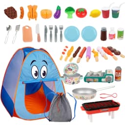 Camping Play Set 40PCS Kids Camping Tent Pretend Playset Tent Toddler Toys Camping Toys For Kids Indoor Outdoor Pretend Play