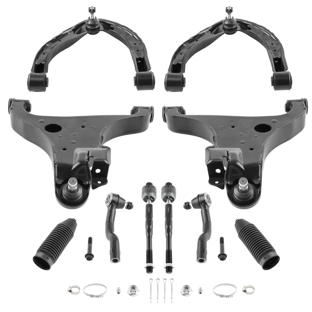 Front Upper Lower Control Arm + Tie Rod End For Nissan Armada Titan 2004-2015  ES800031 ES800032