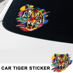 Tiger Scratch Sticker Waterproof Car Window Stickers Colorful Animal Head Decals For Vehicles