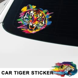 Tiger Scratch Sticker Waterproof Car Window Stickers Colorful Animal Head Decals For Vehicles