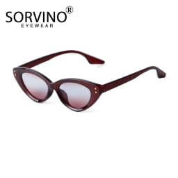 SORVINO Vintage Cat Eye Triangle Rivet Sunglasses Retro Trendy Small Frame Olive Green Sun Glasses Fashion Summer Eyewear UV400