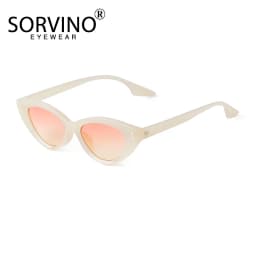 SORVINO Vintage Cat Eye Triangle Rivet Sunglasses Retro Trendy Small Frame Olive Green Sun Glasses Fashion Summer Eyewear UV400