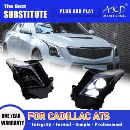AKD Head Lamp for Cadillac ATS LED Headlight 2014-2018 Headlights ATS-L DRL Turn Signal High Beam Angel Eye Projector