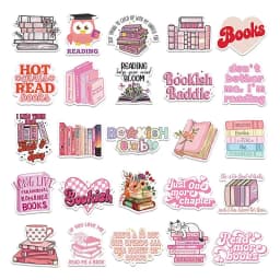 Funny Decals For Water Bottle Reading Water Bottle Stickers Decorative Stickers Decals Waterproof 52 PCS Decals For Laptop Water