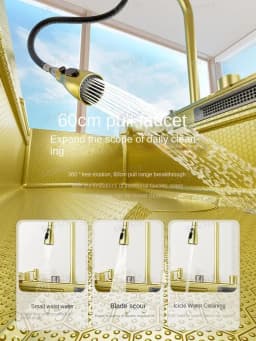 fregaderos de cocina Gold golden 5mm Waterfall Kitchen Sink Honeycomb Technology Large Digitial Display Stainless Steel Sink