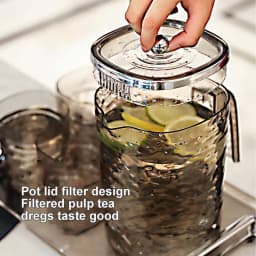 Iced Tea Pitcher Thickened Pitcher With Top Lid Large Iced Tea Pitcher Heat-Resistant Carafe For Hot/Cold Water Water Pitcher