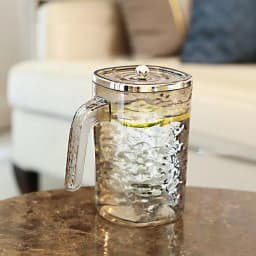 Iced Tea Pitcher Thickened Pitcher With Top Lid Large Iced Tea Pitcher Heat-Resistant Carafe For Hot/Cold Water Water Pitcher