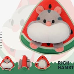 Cute Plush Keychain Bread Sandwich Flower Watermelon Keychain Hamster Stuffed Animal Soft Stuffed Plush Toy Pendants For Student