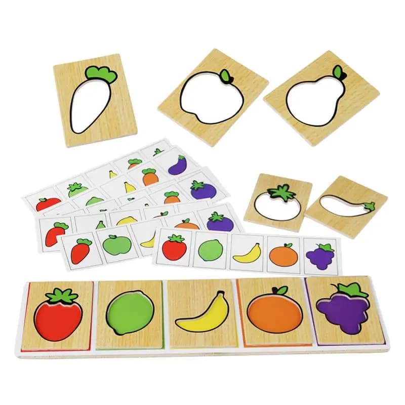Fruit And Vegetable Puzzle For Kids Learning Vegetables Matching Puzzle Home Colorful Fruit And Vegetables Wooden Puzzle Jigsaw