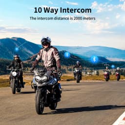 2pcs Fodsports FX7 Motorcycle Helmet Intercom Mesh Bluetooth Helmet Headset BT5.4 Interphone,10 Rider 2000M,FM Radio
