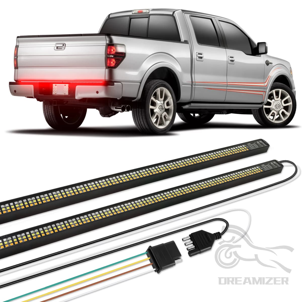 60" Tailgate LED Strip Bar Brake Turn Signal Tail Light LED Brake Light Strip Turn Signal Warning Reverse Light Waterproof