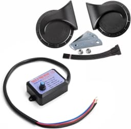 FARBIN Car Horn Snail Horn 12V Variable 12 Sounds Dual Horn Train Horn Electric Motorcycle Horn with 12-Tone Controller for  ﻿