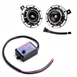 FARBIN Car Horn Snail Horn 12V Variable 12 Sounds Dual Horn Train Horn Electric Motorcycle Horn with 12-Tone Controller for  ﻿